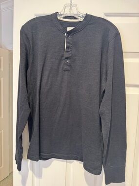 rag & bone Men's Black Long-Sleeve Henley